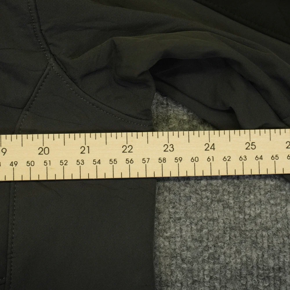 The North Face Apex Softshell Jacket Mens L Grey Black Full Zip Fleece Lined